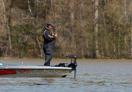 Peter Thliveros was dragging a Carolina rig, while fishing the back of a major feeder creek.