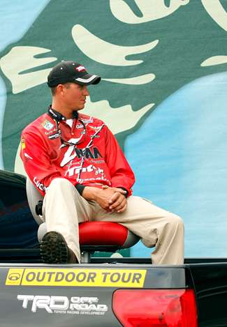Casey Ashley was the first angler to weigh in, and sat in the Toyota Tundra 'hot-seat' until eventual winner Tommy Biffle brought his fish to the scales.