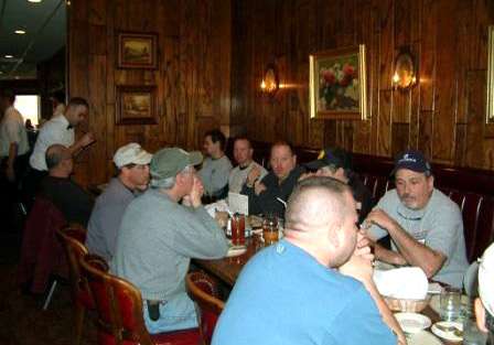 <b>Spectacle Lake Clean-up</b><br />Volunteers enjoy a complimenary lunch at Twin Oaks restaurant at Spectacle Pond.