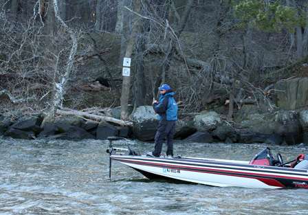 Dave Mansue makes his first stop pf the day and casts to chuck rock near a creek channel.