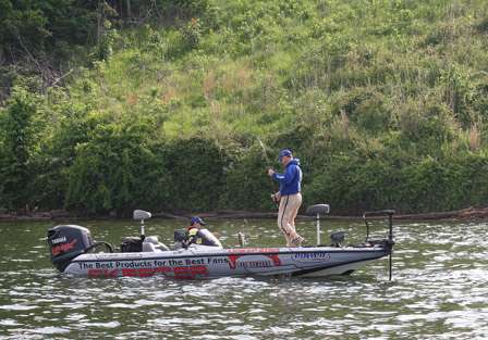 Menendez is getting dialed into the bite as he quickly boats another bass.