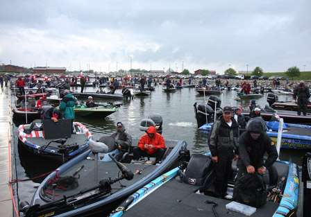 The launch was pushed back to 6:30 a.m. until it was safe for the competitors to take to Wheeler Lake.