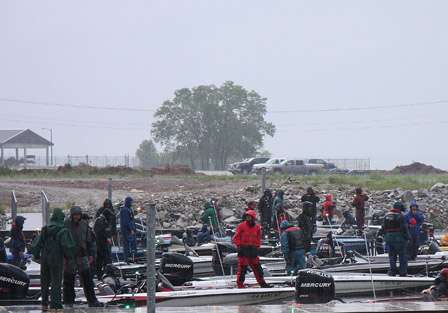 Mother Nature again unleashed bouts of rain on the anglers before the 174 boats could be launched out onto Wheeler Lake.