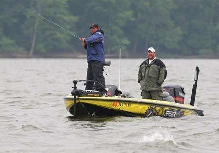 Lane fights another fish to the boat and said he had between 23 to 24 pounds early on Day Two.