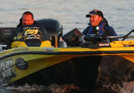 Skeet Reese is all smiles as he enters Day Three in third place at Kentucky Lake and second in the Toyota Tundra Bassmaster Angler of the Year race.