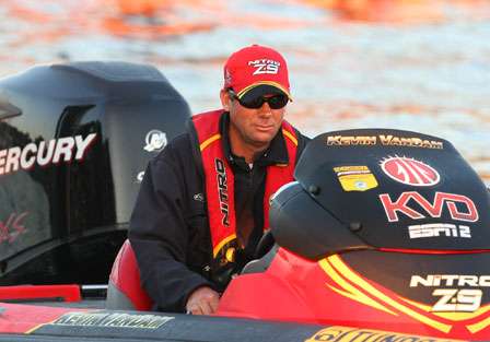 Kevin VanDam enters Day Three of the SpongeTech Tennessee Triumph in second place behind Bobby Lane.