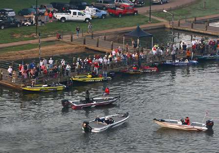 Bobby Lane will lead the procession of anglers onto the water, followed closely by Skeet Reese and Kevin VanDam.