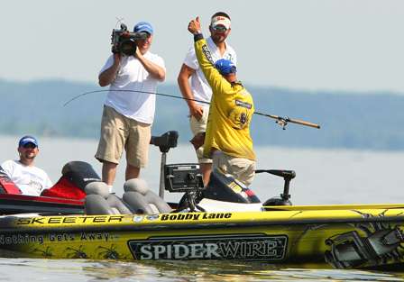 Lane began to feel a little better about his chances after boating his third keeper fish.