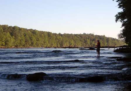 The Tallapoosa River, running through Tallassee, Ala., is home to both redeye bass and spots. It is riddled with shoals and rapids ... stunning scenery for anglers.
