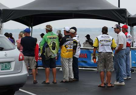 The anglers that were in the top 30, or at least had a chance to be, stayed to see how the leader board shook out. The next twenty, up to fifty places, stayed to receive a check.