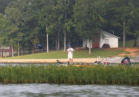 Like Randy Howell, Cliff Pace started the day fishing grassy points.