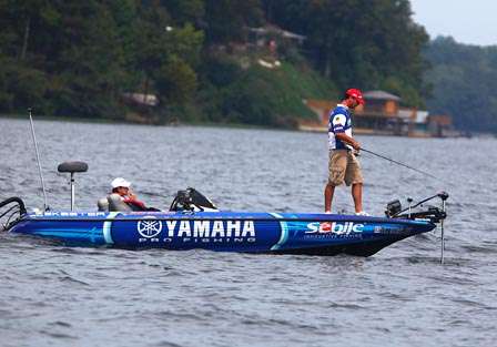 Todd Faircloth fished both shallow and deep on Saturday. He said he was catching them both places in practice.