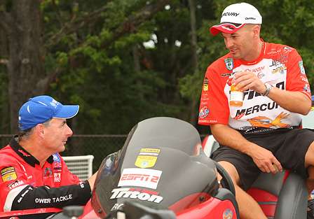 Randy Howell and Mark Menendez share Day One stories from the Berkley Powerbait Trophy Triumph.