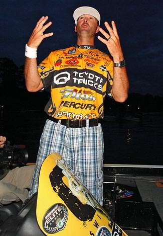 Gerald Swindle has spent most of the tournament fishing docks.