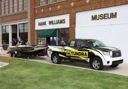 Media Day for the Bassmaster Toyota Trucks Bassmaster Angler of the Year post season was held at the Hank Williams Museum in Montgomery, Alabama.