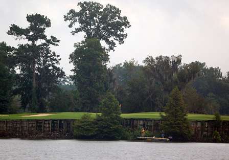 Gerald Swindle started the morning fishing next to a golf course near Prattville, Alabama. 