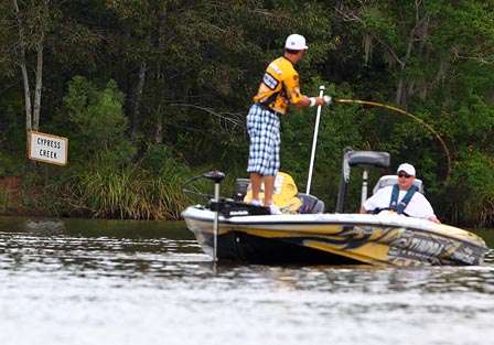 Like most anglers, Swindle had 8 to 9 pounds halfway through the day.