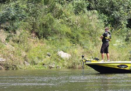 Skeet sets the hook on another Alabama River bass.