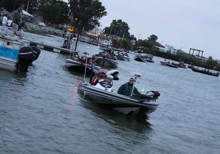 The final flight of boats make their way through the launch process and out onto Lake Erie.