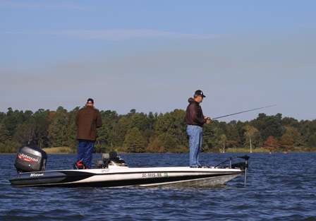Some pros, like James Rozelle, targeted bass in deeper water on off-shore structure.