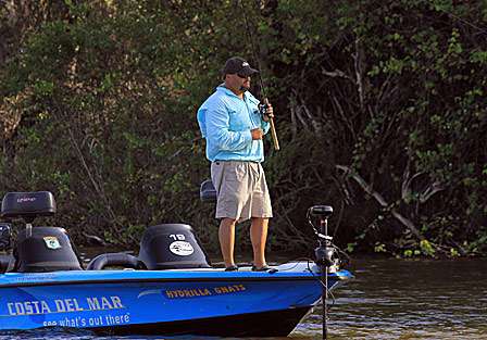 Chris Neely was one of the few anglers who opted to fish from his own boat.