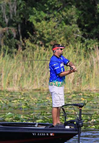 Sjobeck said that he had let it slip away early on Day Three, when a bass at an estimated 6 pounds blew up on his topwater bait. the bass completely missed the bait.
