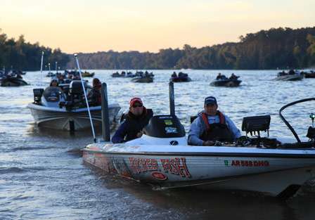 A constant parade of bass boats made their way against the current and through the inspection line before heading to their first stops of the day.