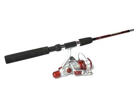 Okuma Steeler Combo300<br>The Okuma Steeler combo has been refinished in bold new colors. The 5-foot, 6-inch two-piece rod packs easily. Okuma's single-ball bearing Steeler reel comes pre-spooled and ready to fish.