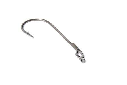 Mihatchii Pro Flip worm hook<br>Mihatchii's worm hook has a braised keeper that prevents plastics from sliding down the shank. The barb is also designed to hold fish better. The Pro Flip hook is available from 2/0 to 6/0.