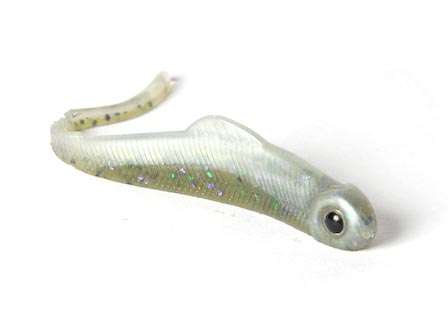 <b>Skinny Bear Shad Eye II</b><br>This hand-poured soft plastic is ideal for drop shotting. The 4 1/4-inch bait is available in six colors and has a fin on the bottom.