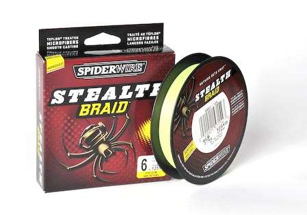 <b>Spiderwire Stealth Braid</b><br/>Stealth Braid improves on the Spiderwire formula by increasing casting distance with a proprietary coating that guides the line through the guides smoother. It is available in moss green and hi-viz yellow.