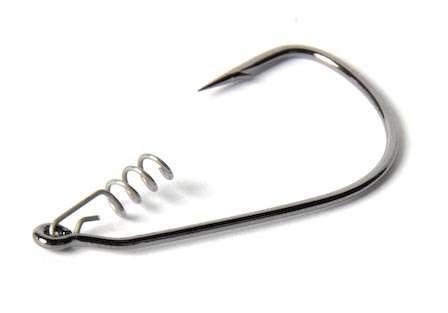 <b>Gamakatsu Superline Spring Lock hook</b><br>The new Superline Spring Lock is based on Gamakatsu's superline hook with a 28-degree eye and stress-relieved stainless steel spring. Sizes range from 3/0 to 7/0.