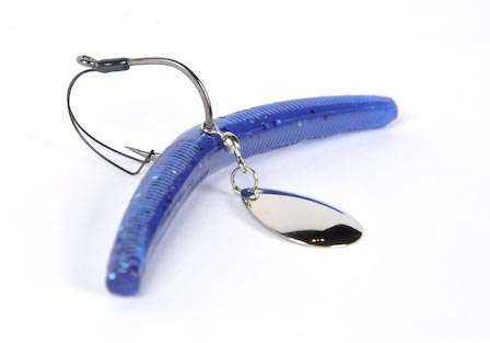 IronClads Worm Clad Wacky Spin<br>IronClads are touted as the world's strongest soft plastics, which saves your lake, wallet and time rigging because they are difficult to tear. The Wacky Spin is sold pre-rigged and the spinner is reuseable.