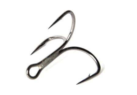 <b>Mustad KVD Elite Treble</b><br>This KVD-designed treble hook has a shorter shank that reduces tangling. It is a modified Triple Grip hook with a slightly larger gap for increased hookups. Sizes from 3/0 to No. 6.