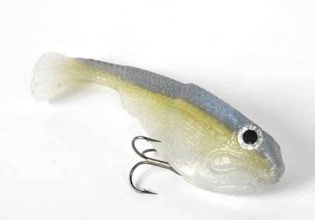 <b>Optimum Baby Line Through (BLT) swimbait</b><br>The BLT is a scaled-down version of the Line Through swimbait that has all the same features: body roll, tail kick and head shake.