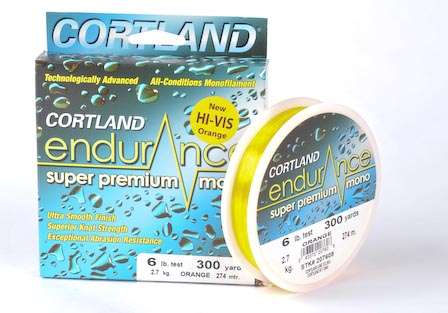 <b>Cortland Line Co. Endurance Super Premium monofilament</b><br>This line retains 98 percent of knot strength, comes in two colors and excels at abrasion-resistance.