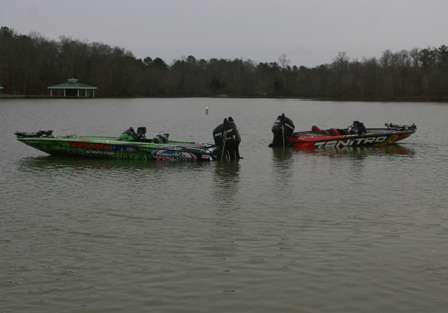 Boats float near the Beeswax launch prior to the first day of official practice.
