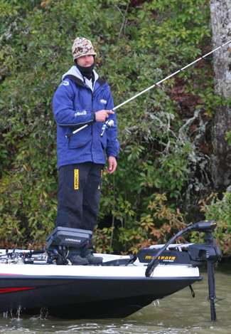 Mike Iaconelli's face sums up just how tough fishing was on Saturday.