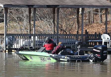 John Murray makes a quick lure change after an unfruitful stretch, hoping to dial it in. Murray has won 31 bass boats in his career as a bass fisherman.