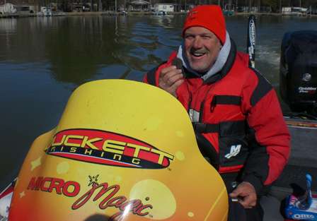 Duckett is all smiles as he eats another Oreo while idling around Lay Lake.