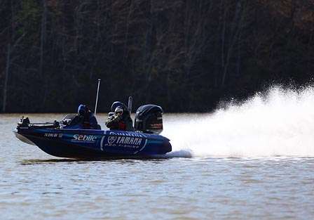 Todd Faircloth moves to a new spot early on Day One.