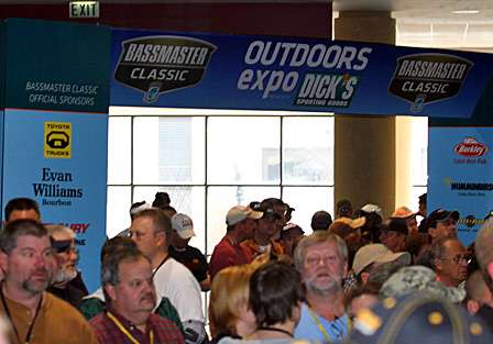 Big crowds gather for the opening of the Bassmaster Classic Outdoors Expo presented by Dick's Sporting Goods.