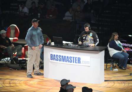 A second stage provides breaks from the weigh-in with emcee Fish Fishburne.