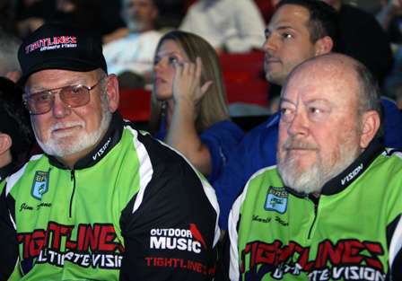 Two Bass anglers enjoy the entertainment.