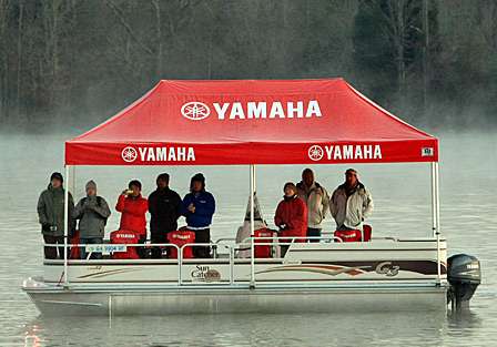 Yamaha friends and family watch from an anglers view.