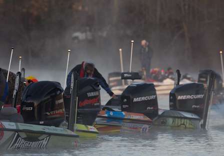 Engines growl as Classic anglers prepare for the ooze-off on Lay Lake.