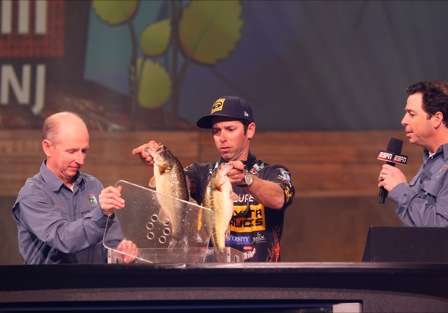 Mike Iaconelli added 12 pounds, 3 ounces to his tab on Day Two.
