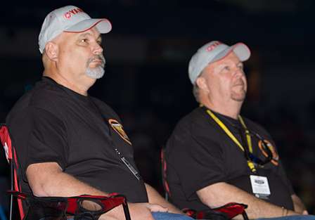 Robert Maness and Allan Patterson enjoyed the weigh-in fun from the up-front comfort of a Skeeter bass boat.