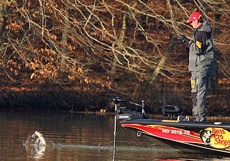 VanDam started fast on Sunday with a four pounder.