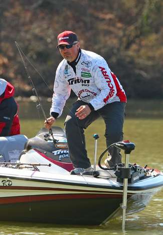 Jeff Freeman pulls up on his best spot and prepares to make a cast. 